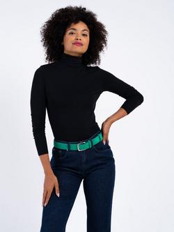 Celtic & Co. Smooth Roll Neck Top - view 2, Black