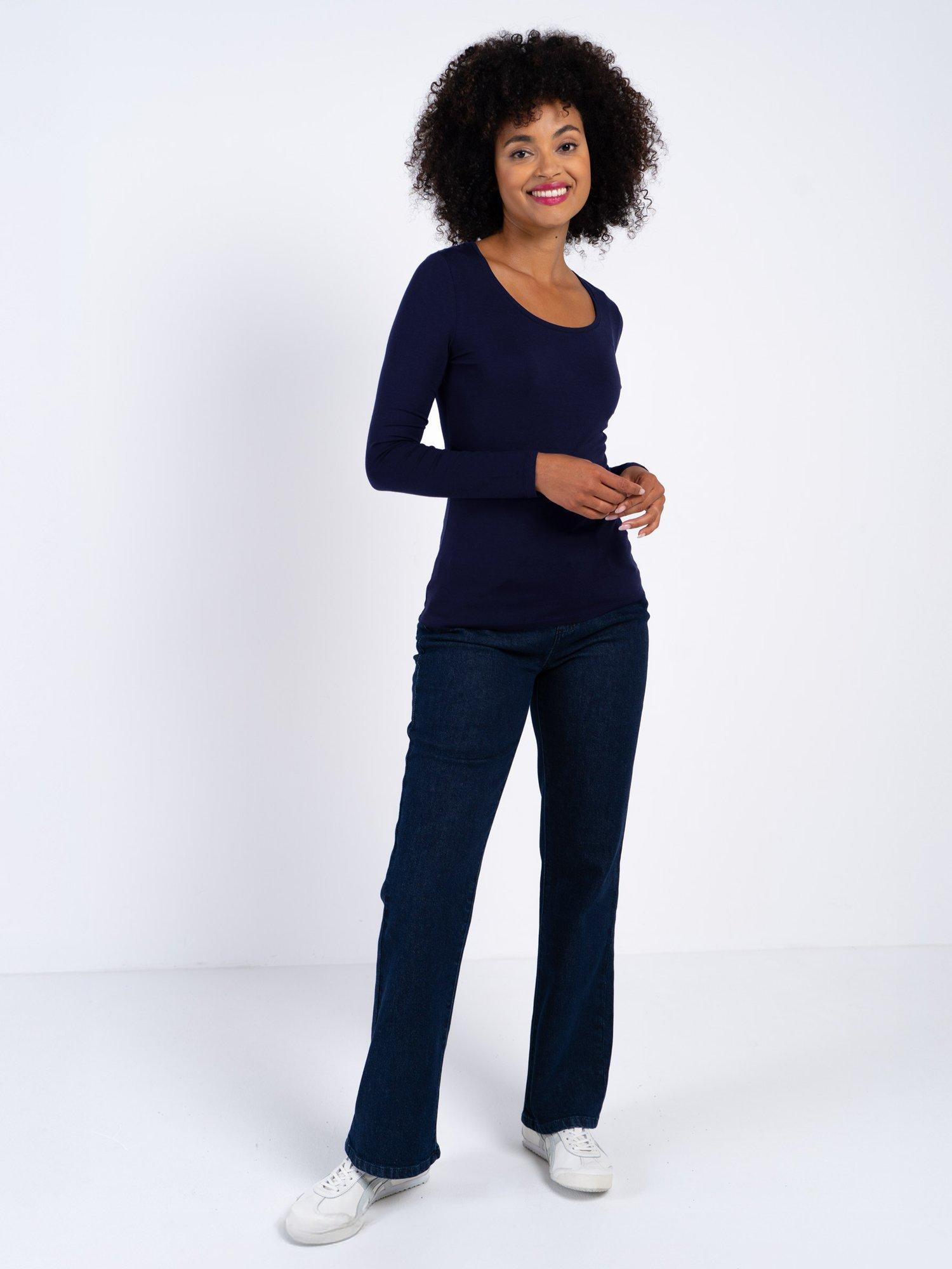 Product image 3 of 4, which shows Celtic & Co. Smooth Scoop Neck Top, Navy, 8