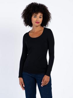 Celtic & Co. Smooth Scoop Neck Top, Black