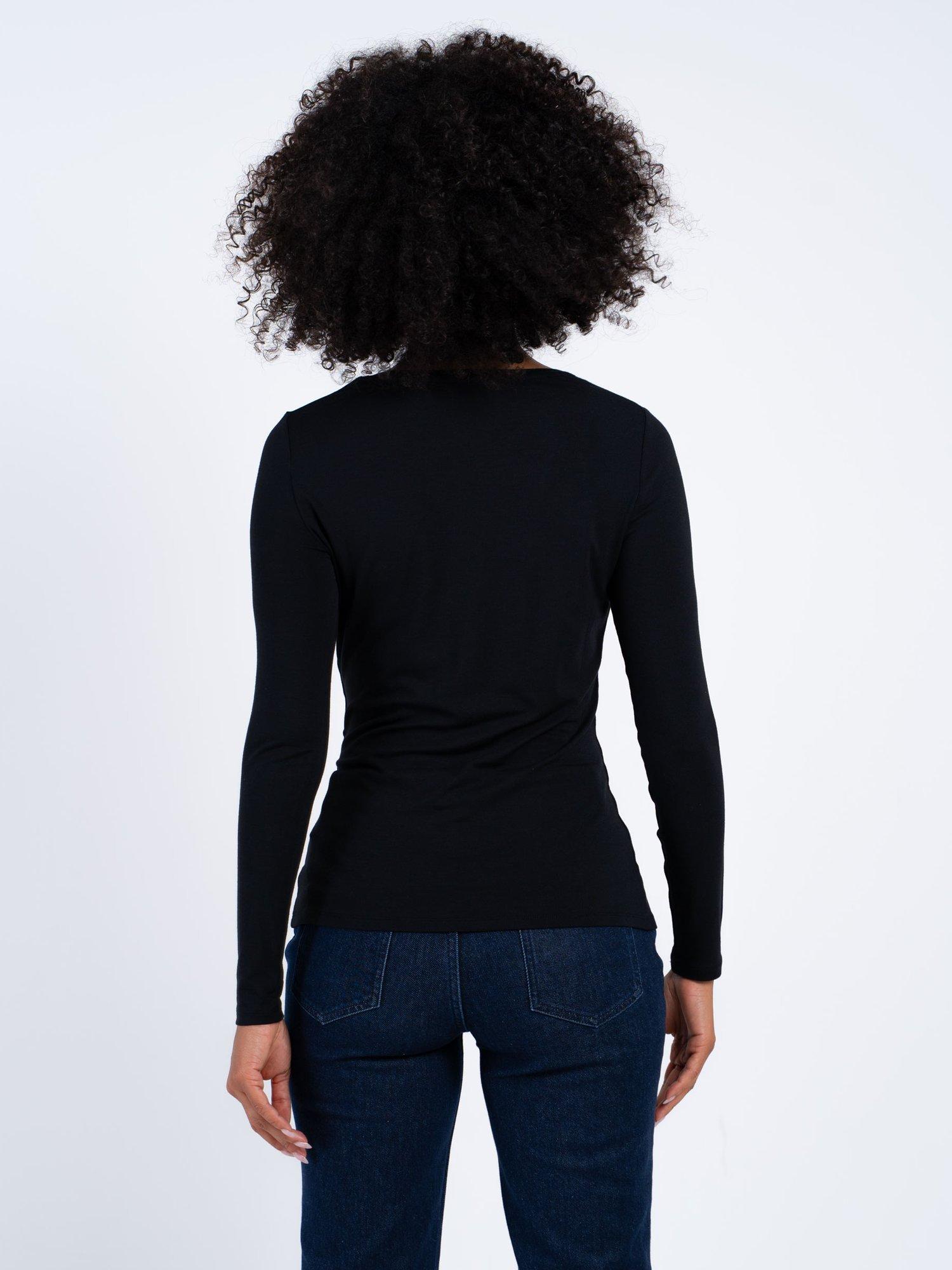 Product image 4 of 5, which shows Celtic & Co. Smooth Scoop Neck Top, Black, 8