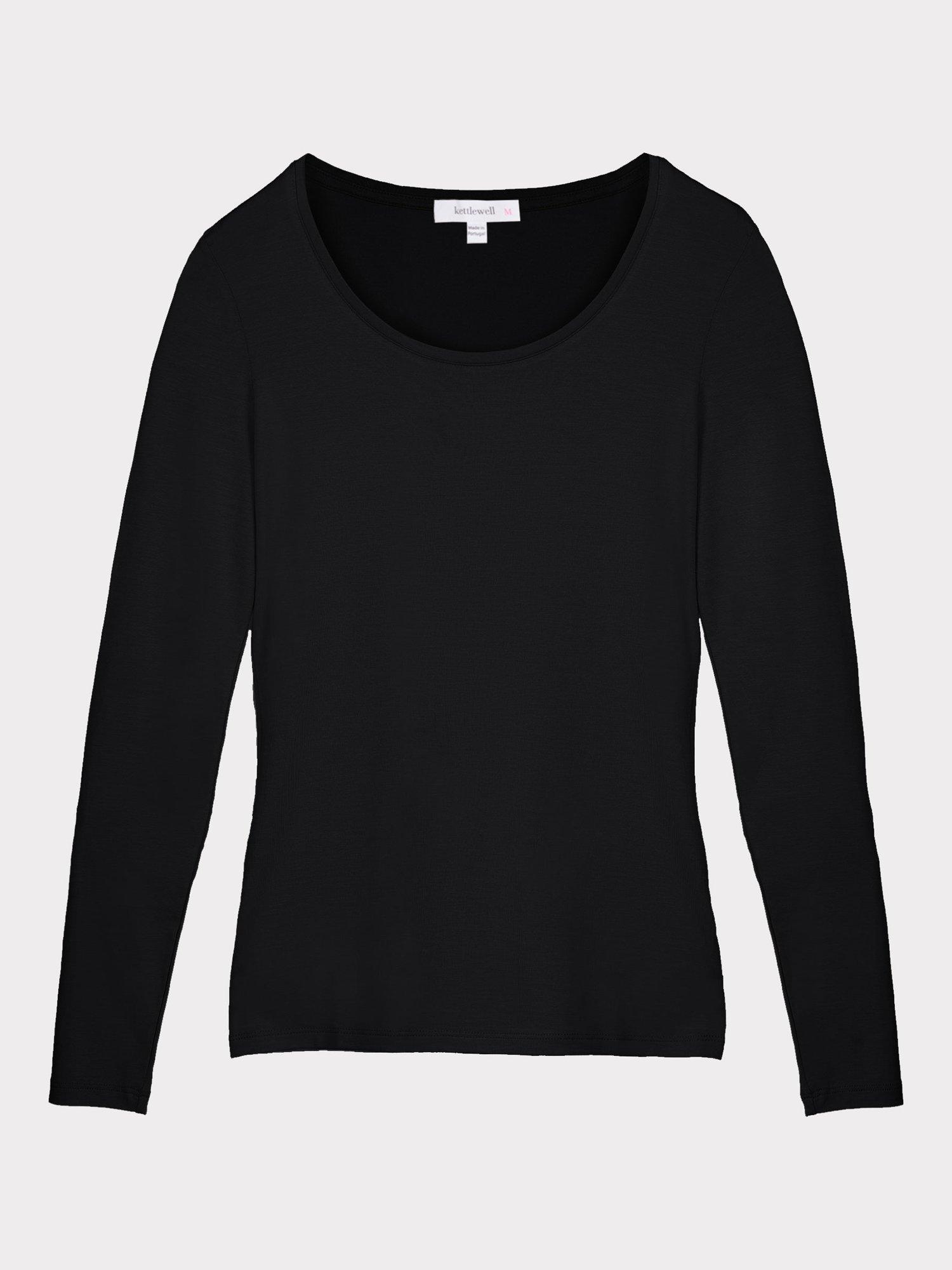 Product image 5 of 5, which shows Celtic & Co. Smooth Scoop Neck Top, Black, 8