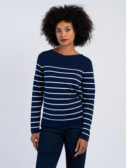 Celtic & Co. Cassidy Stripe Boat Neck Top, Blue, Blue