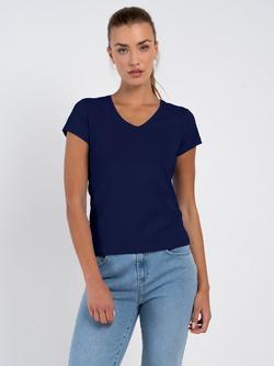 Celtic & Co. V-Neck Cap Sleeve T-Shirt, Navy, Navy