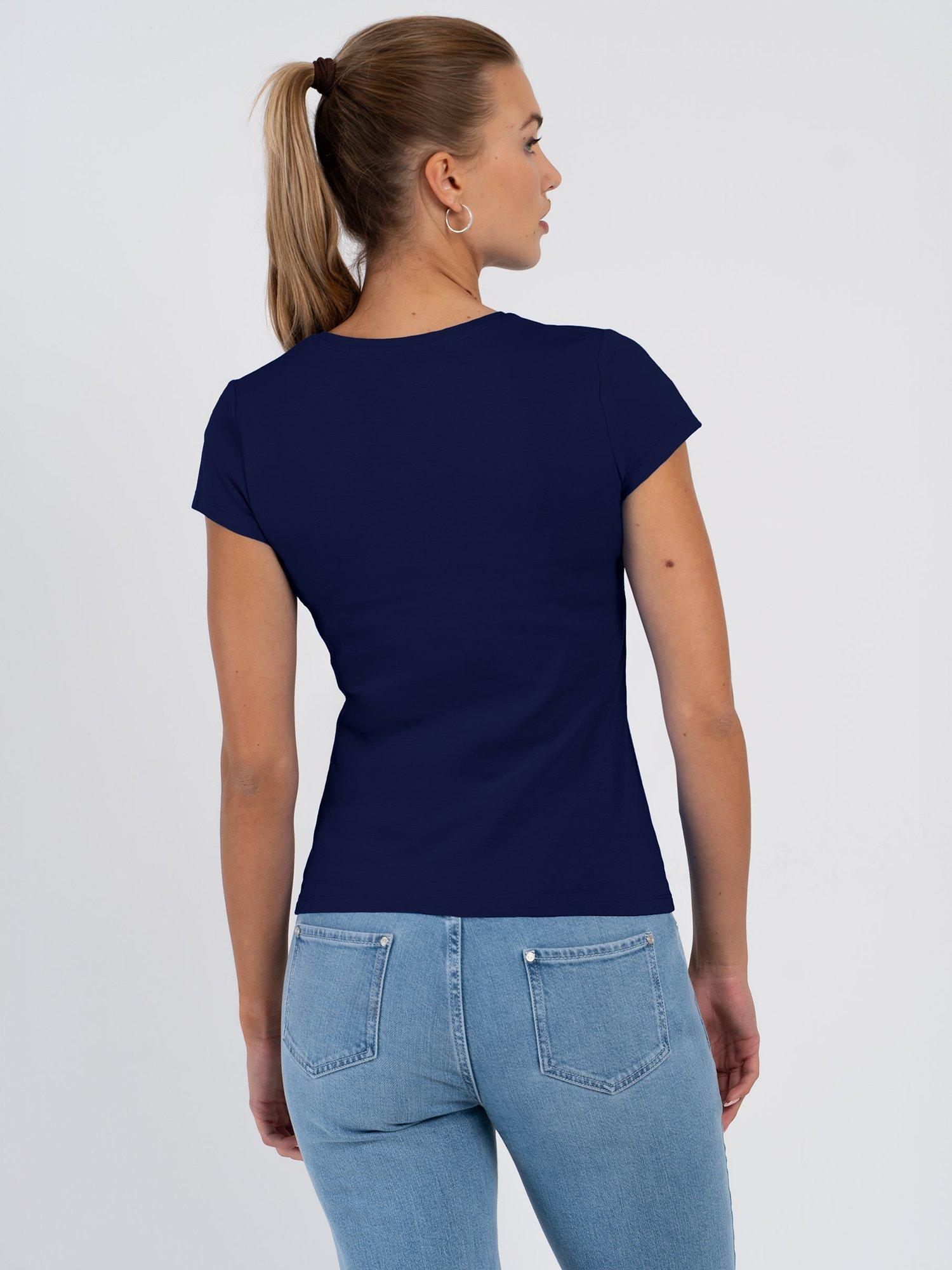 Product image 3 of 4, which shows Celtic & Co. V-Neck Cap Sleeve T-Shirt, Navy, 8