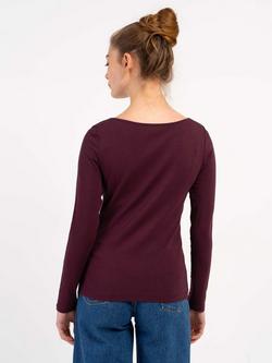Celtic & Co. Darcey Slash Neck Long Sleeve Top - view 2, Java