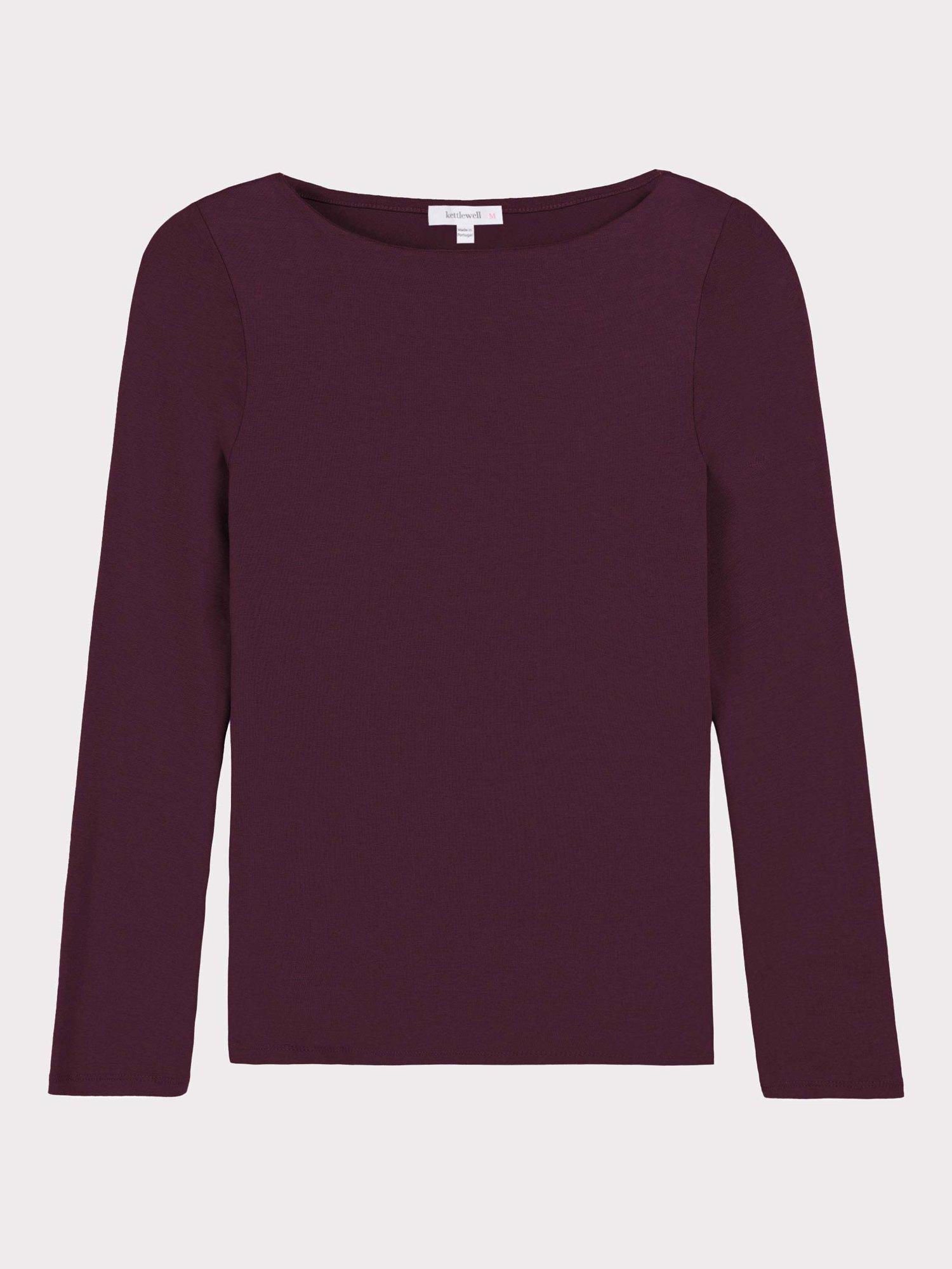 Product image 4 of 4, which shows Celtic & Co. Darcey Slash Neck Long Sleeve Top, Java, 8
