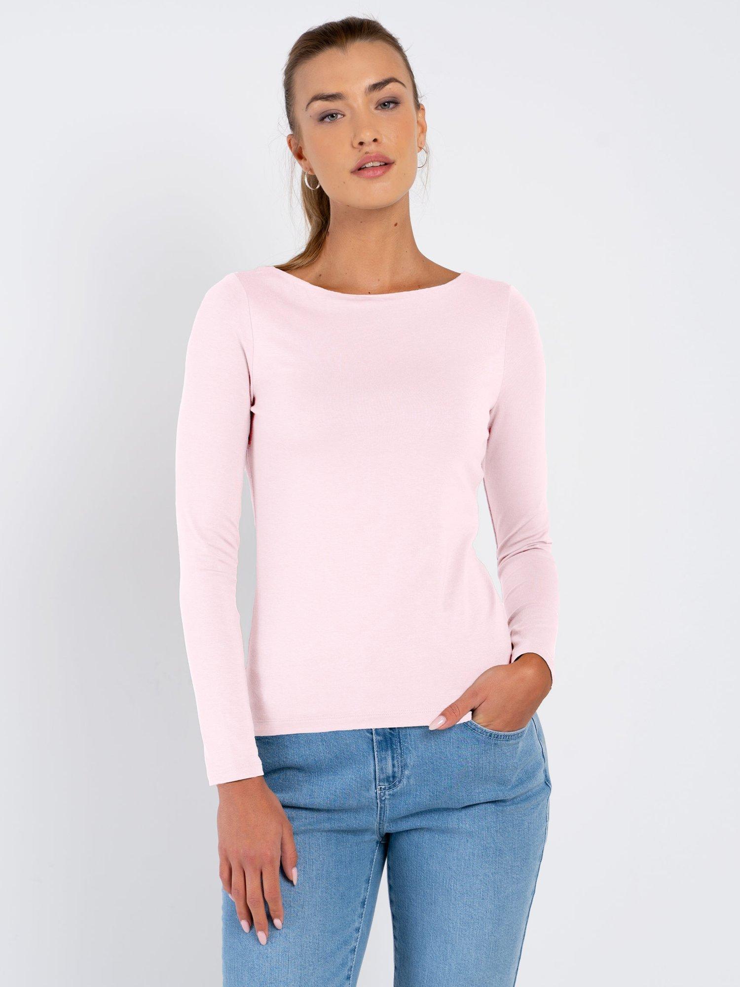 Product image 1 of 5, which shows Celtic & Co. Darcey Slash Neck Long Sleeve Top, Pink Ice, 8