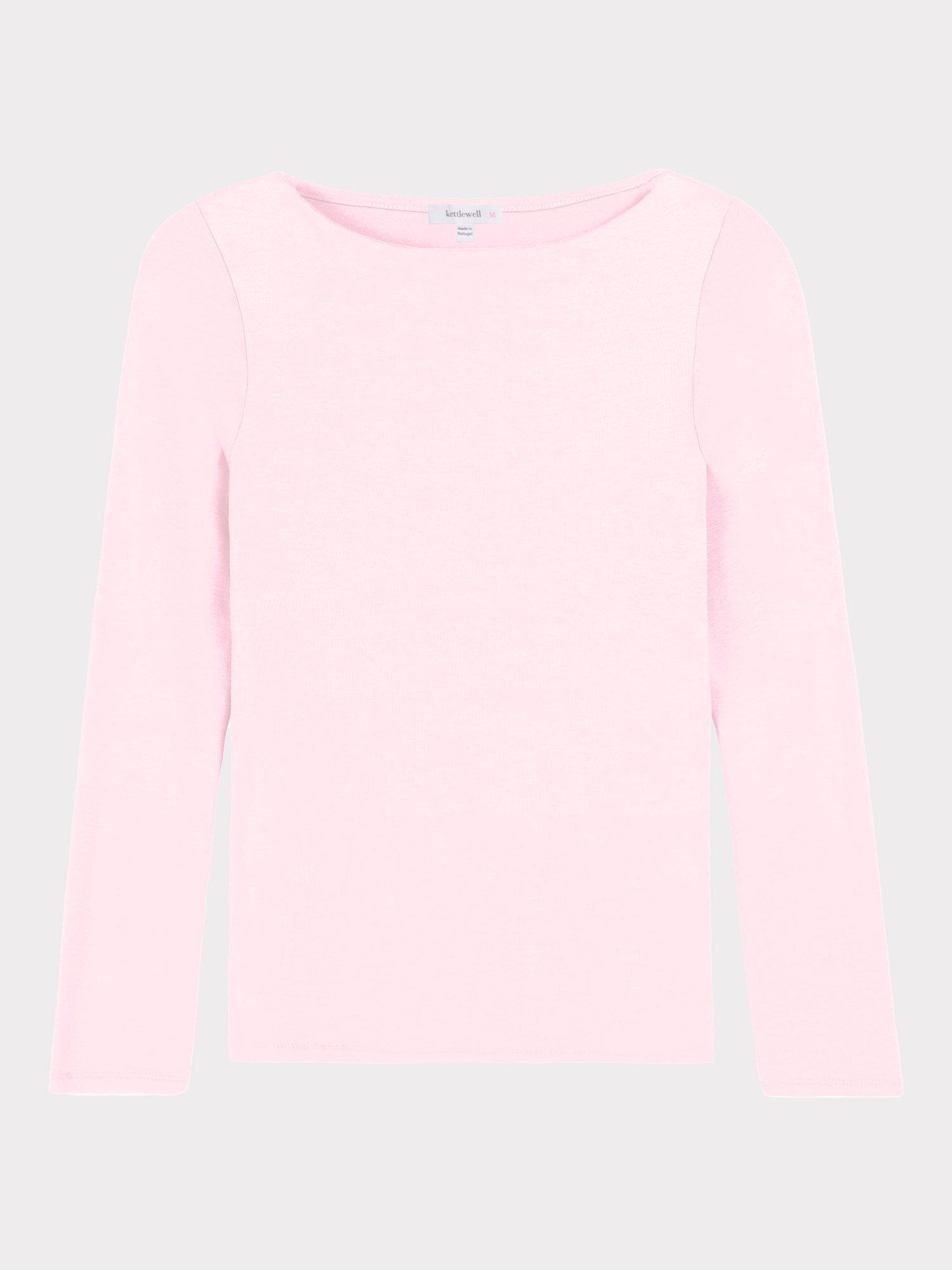 Product image 5 of 5, which shows Celtic & Co. Darcey Slash Neck Long Sleeve Top, Pink Ice, 8