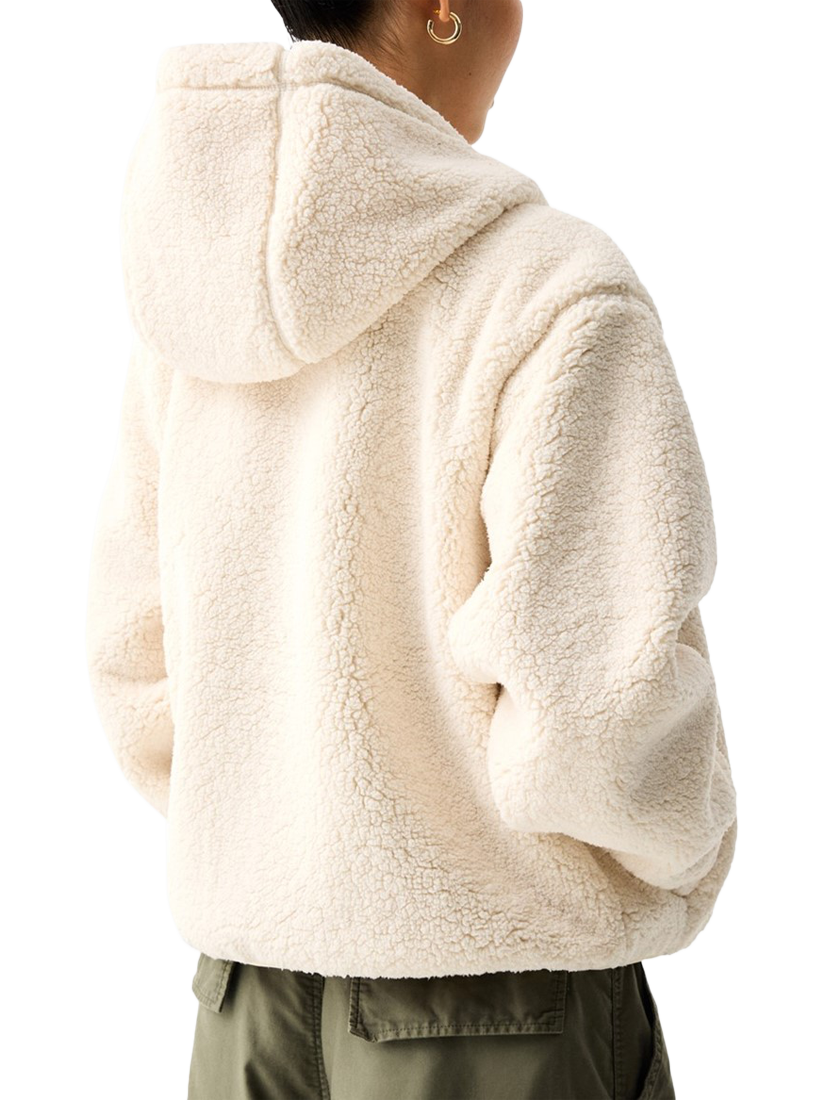 Product image 2 of 3, which shows Hunter Bonelle Borg Fleece Jacket , Antique White, XS