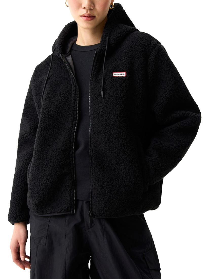 Product image 1 of 3, which shows Hunter Bonelle Borg Fleece Jacket , Black, XS
