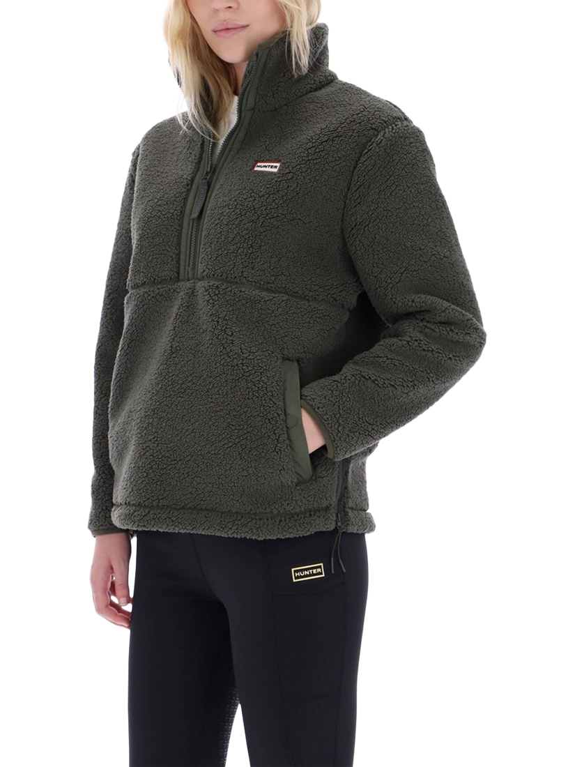 Product image 1 of 4, which shows Hunter Tiorga 1/4 Zip Borg Fleece  Jacket, Kambaba, XS