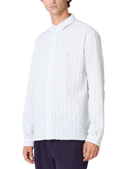 La Paz Cotton Blend Regular Fit Stripe Shirt, Pale Blue, Pale Blue