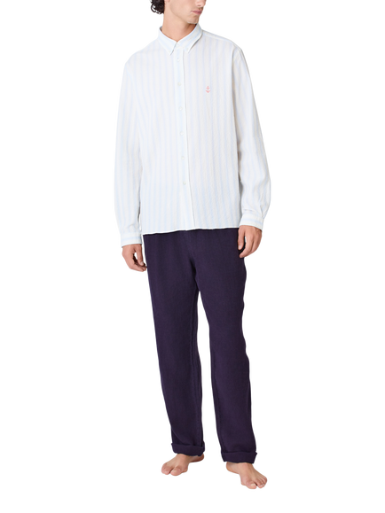La Paz Cotton Blend Regular Fit Stripe Shirt, Pale Blue - view 2, Pale Blue