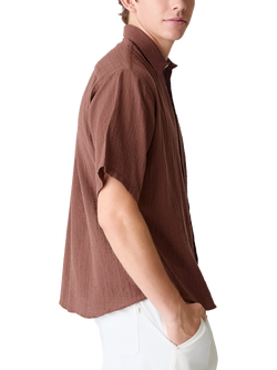 La Paz Roque Grandpa Cotton Regular Fit Shirt, Aztec Brown - view 2, Aztec Brown