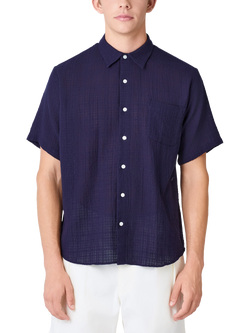 La Paz Roque Grandpa Cotton Regular Fit Shirt, Dark Navy, Dark Navy
