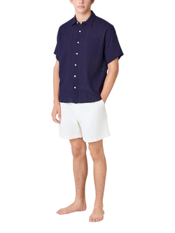 La Paz Roque Grandpa Cotton Regular Fit Shirt, Dark Navy - view 2, Dark Navy