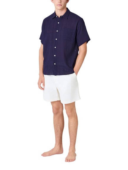 La Paz Roque Grandpa Cotton Regular Fit Shirt, Dark Navy - view 2, Dark Navy