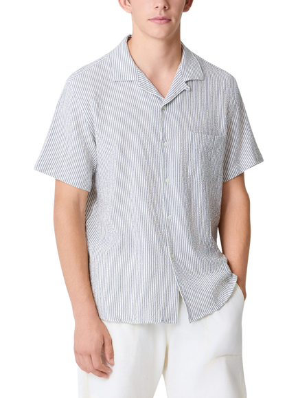 La Paz Silviera Stripe Short Sleeve Shirt, Grey, Grey