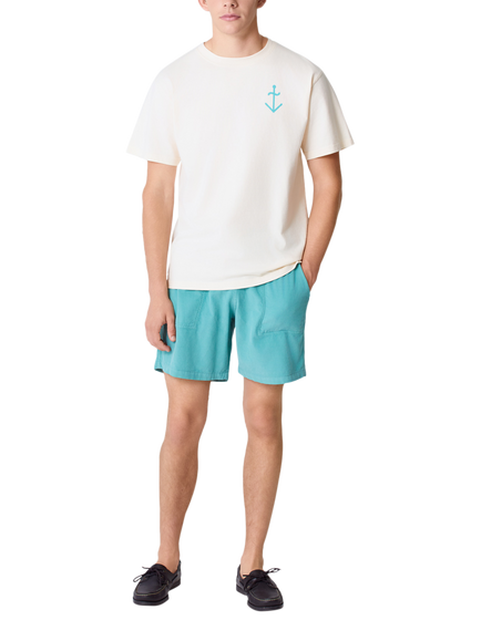 La Paz Botelho Cotton Regular Fit Short Sleeve Graphic T-Shirt, Ecru/Green, Ecru/Green