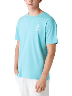 La Paz Cotton Regular Fit Short Sleeve Logo T-Shirt, Green/Off White, Green/Off White