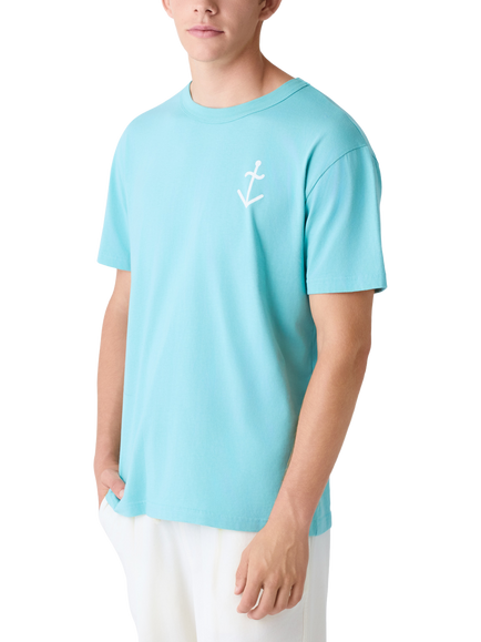 La Paz Cotton Regular Fit Short Sleeve Logo T-Shirt, Green/Off White, Green/Off White