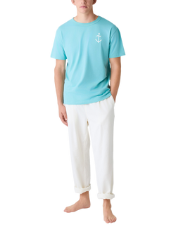 La Paz Cotton Regular Fit Short Sleeve Logo T-Shirt, Green/Off White - view 2, Green/Off White