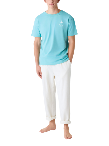 La Paz Cotton Regular Fit Short Sleeve Logo T-Shirt, Green/Off White - view 2, Green/Off White
