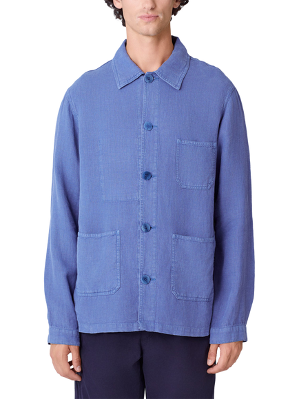 La Paz Baptista Worker Jacket, Indigo Linen - view 2, Indigo Linen