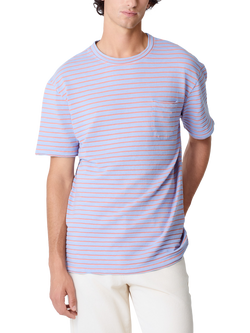 La Paz Cotton Blend Regular Fit Short Sleeve Stripe T-Shirt, Wind Blue, Wind Blue