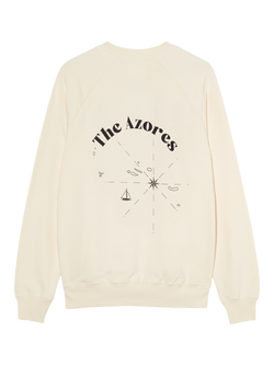 La Paz Cunha Cotton Print Graphic Sweatshirt, The Azores Ecru, The Azores Ecru