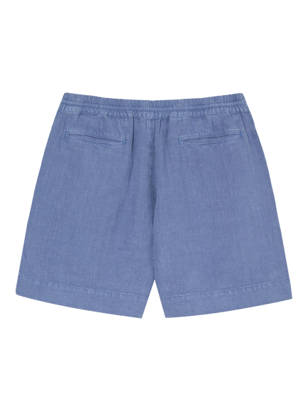 La Paz Relaxed Linen Shorts, Indigo - view 2, Indigo
