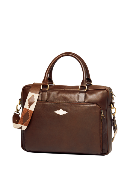 Pampeano Mensajero Leather Briefcase, Brown