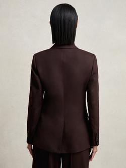 Reiss Petite Solene Double Breasted Blazer - view 2, Aubergine