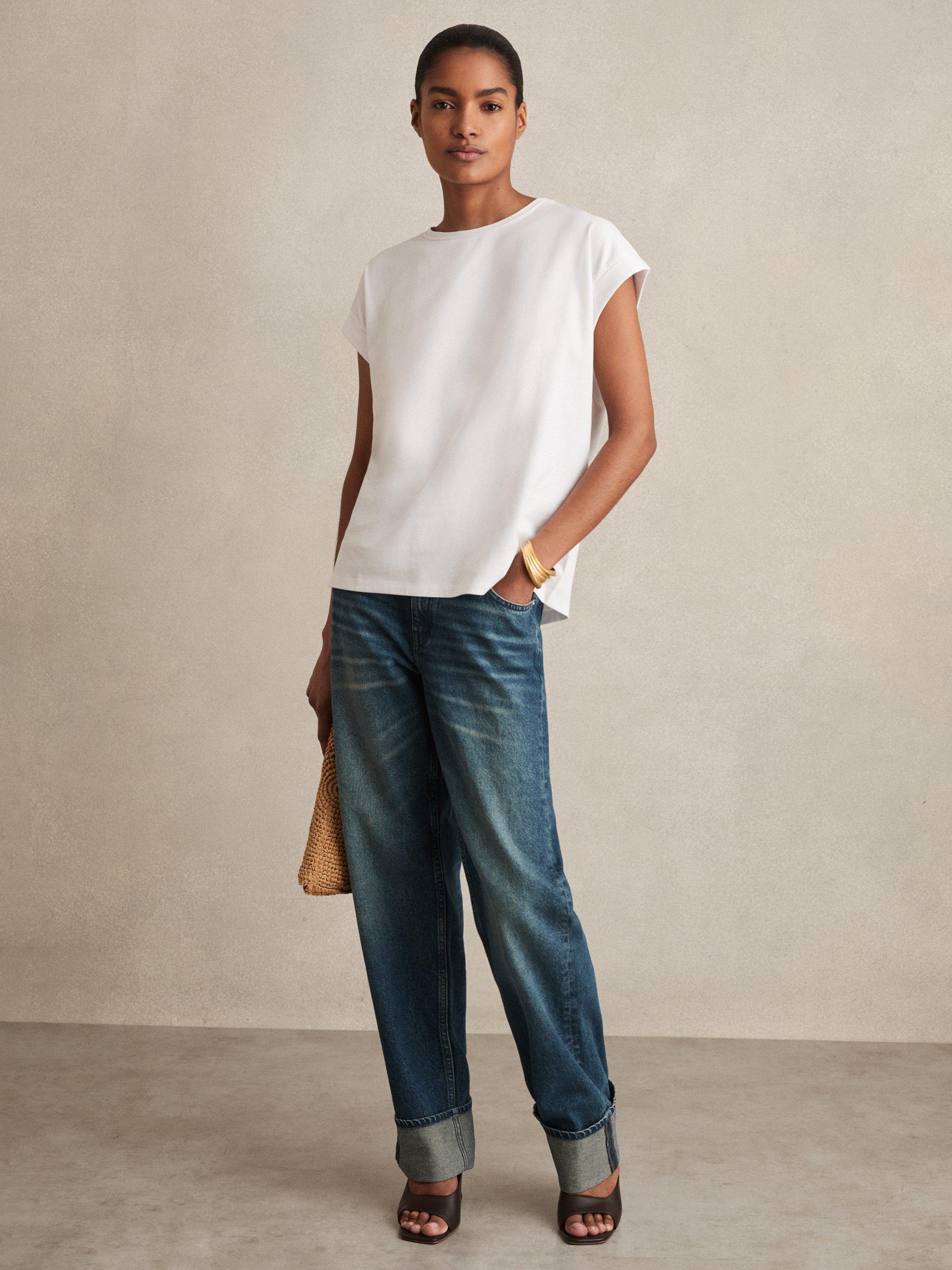 Product image 1 of 5, which shows Reiss Tommie Crew Neck T-Shirt, White, XS