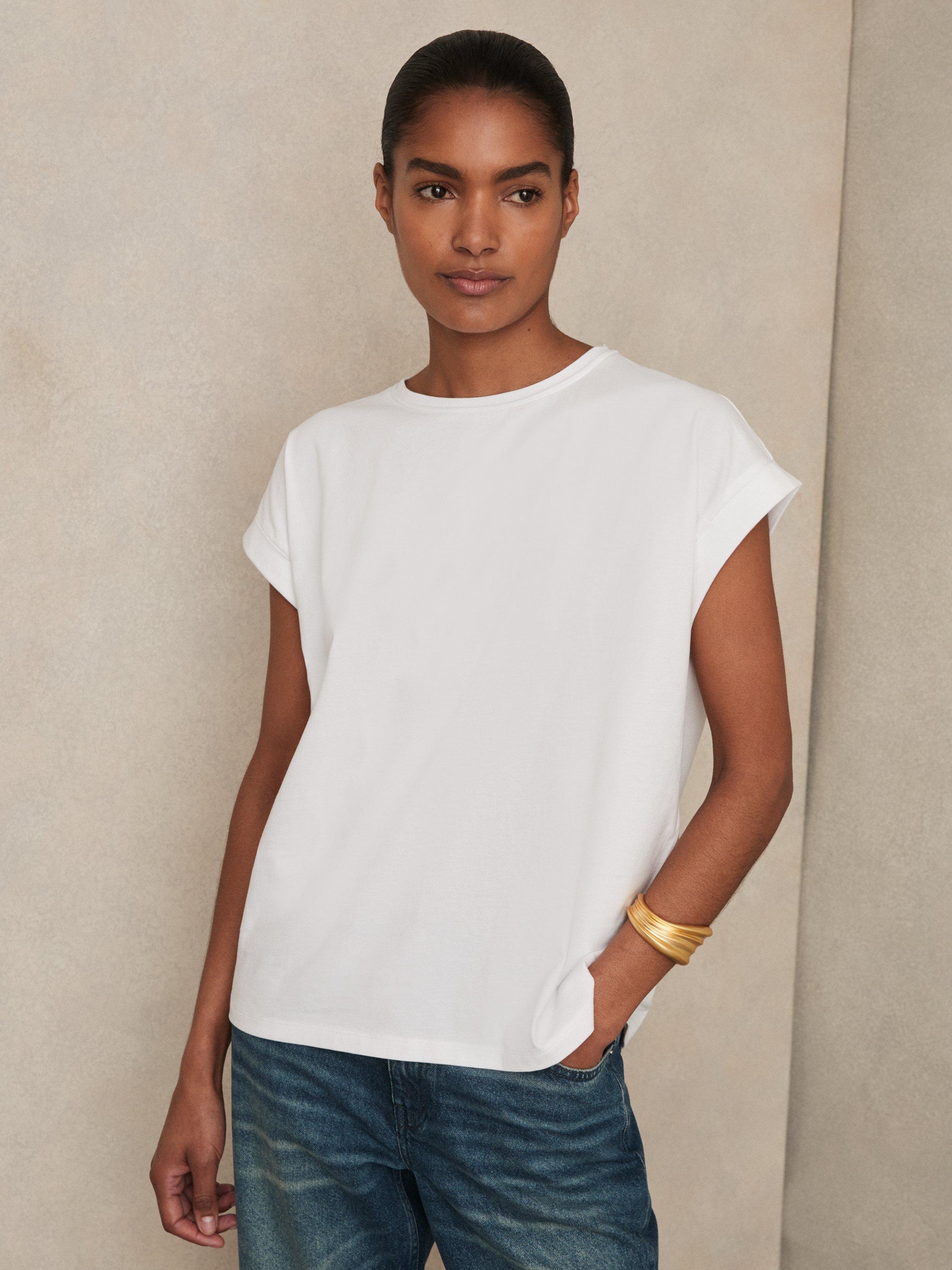 Product image 4 of 5, which shows Reiss Tommie Crew Neck T-Shirt, White, XS