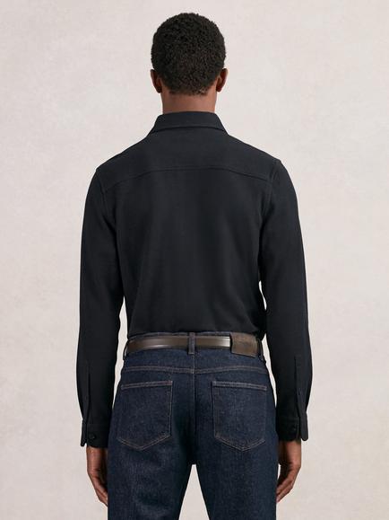 Reiss Forsithe Cotton Blend Long Sleeve Collar Shirt - view 2, Navy