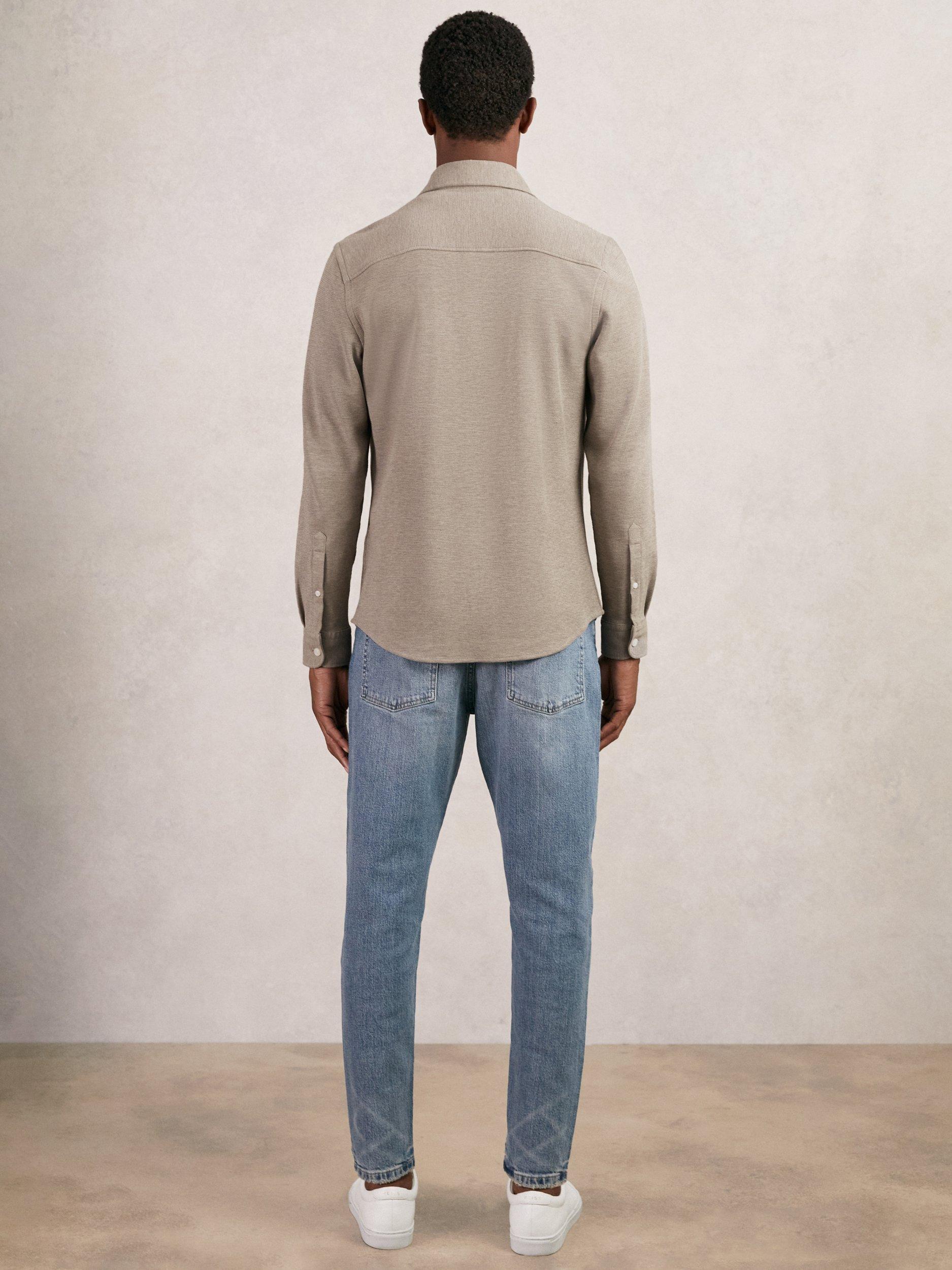 Product image 2 of 5, which shows Reiss Forsithe Cotton Blend Shirt, Oatmeal, XS