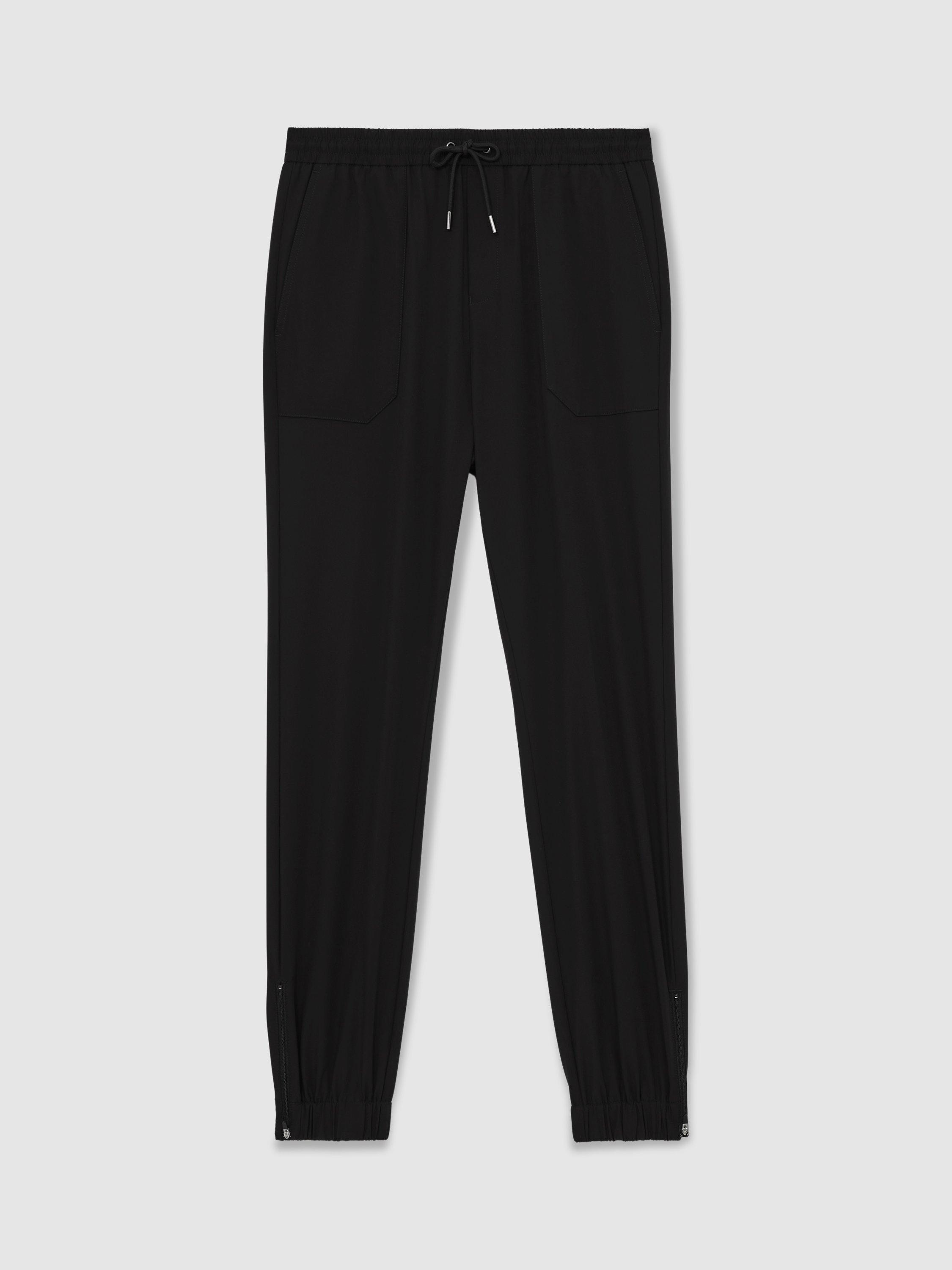 Product image 3 of 5, which shows Reiss Climb Tapered Joggers, Black, 32R