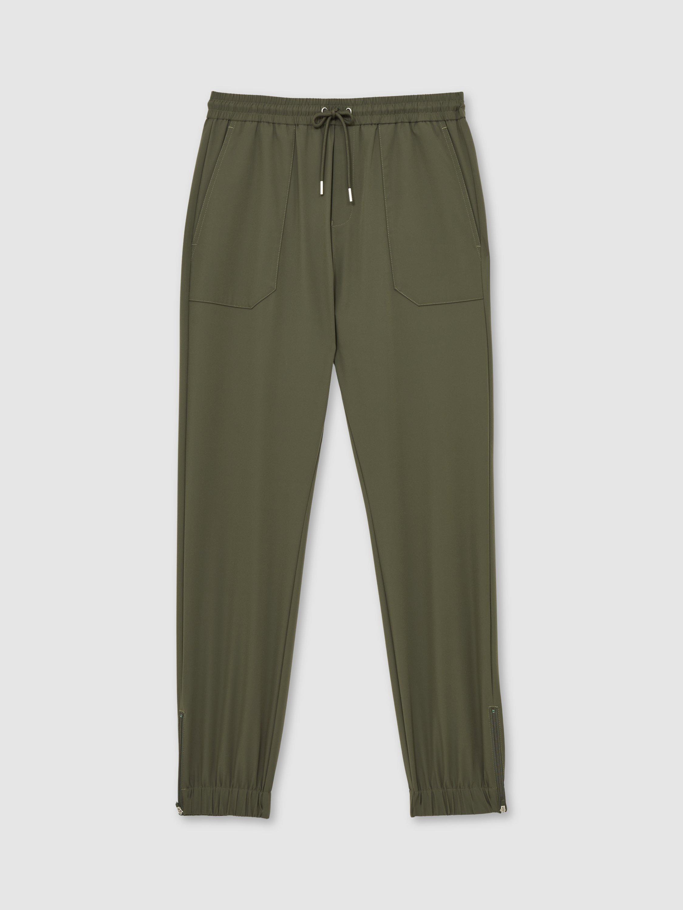 Product image 3 of 5, which shows Reiss Climb Tapered Joggers, Green, 28R