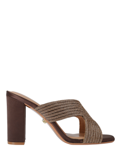 Carvela Paparazzi Crystal Embellished Block Heel Sandals, Brown, Brown