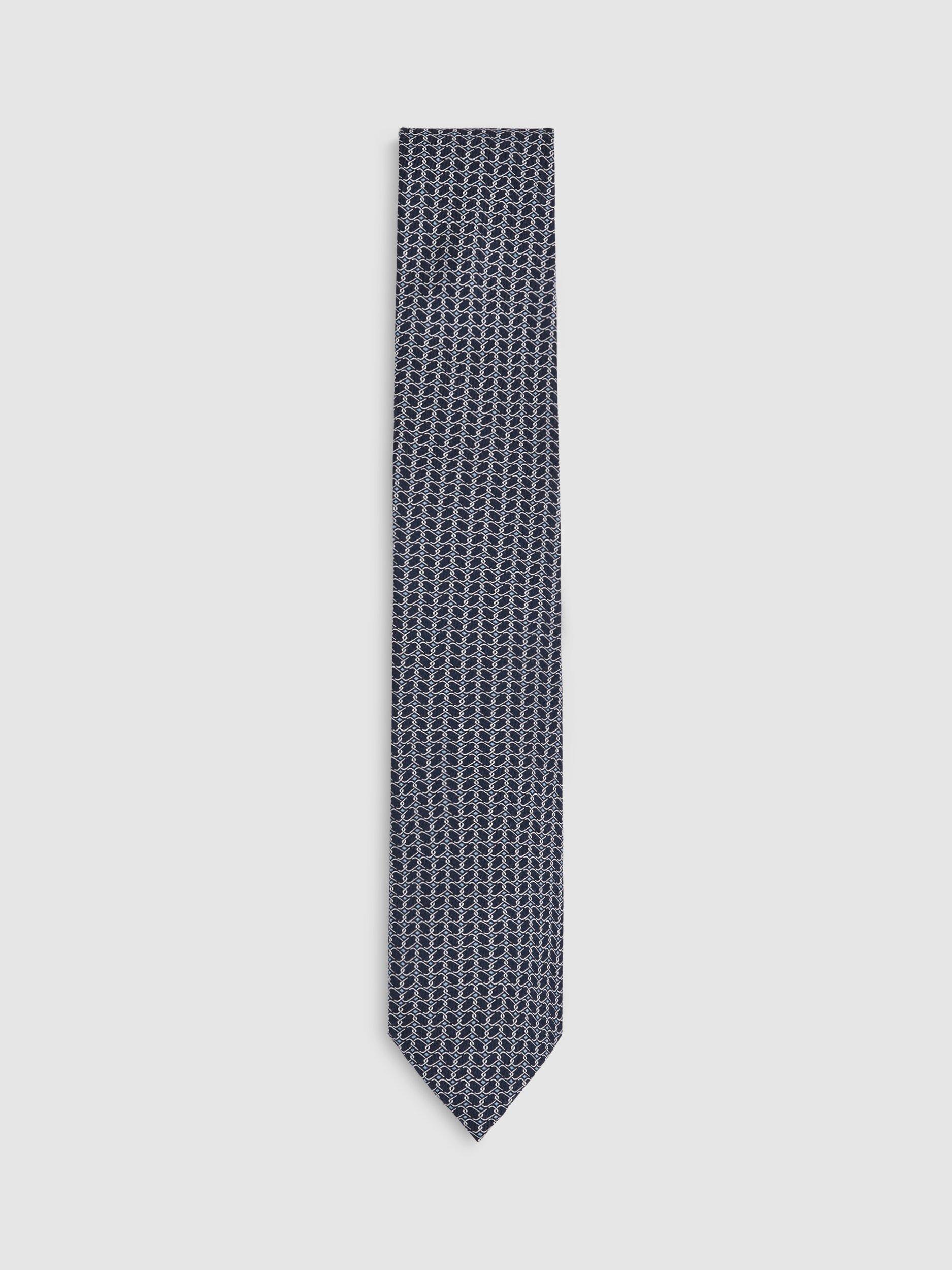 Reiss Bernardo Silk Tie, Navy