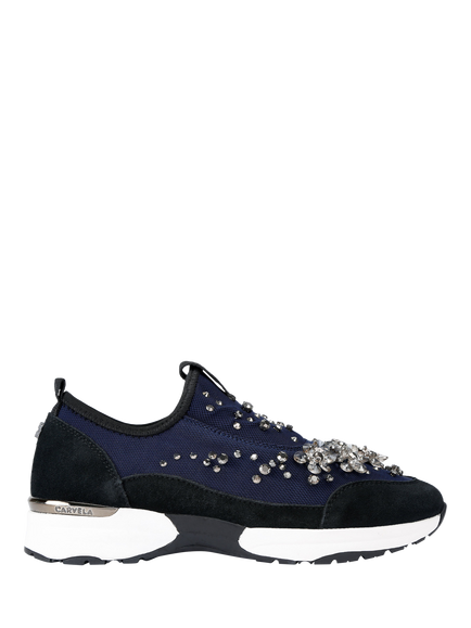 Carvela Tempo Jewel Slip-On Trainers, Navy, Navy