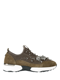 Carvela Tempo Jewel Slip-On Trainers, Khaki, Khaki