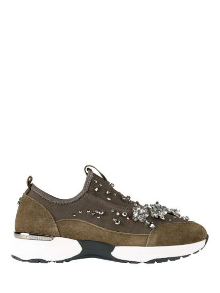 Carvela Tempo Jewel Slip-On Trainers, Khaki, Khaki