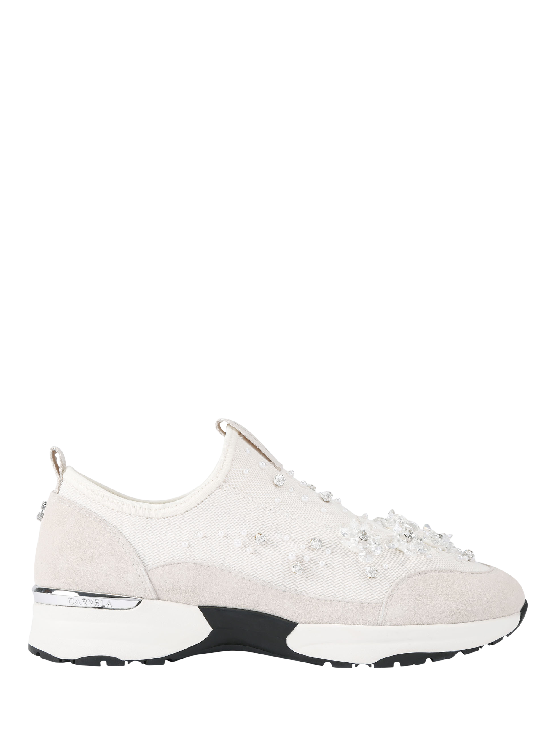 Product image 1 of 3, which shows Carvela Tempo Jewel Slip-On Trainers, Bone, 3