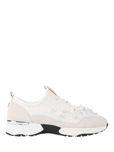 Carvela Tempo Jewel Slip-On Trainers, Bone, Bone