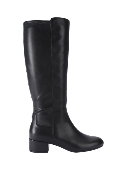 Carvela Gaia Leather Knee High Boots, Black, Black