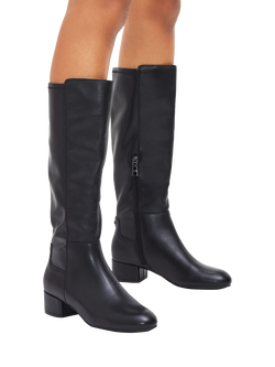 Carvela Gaia Leather Knee High Boots, Black - view 2, Black