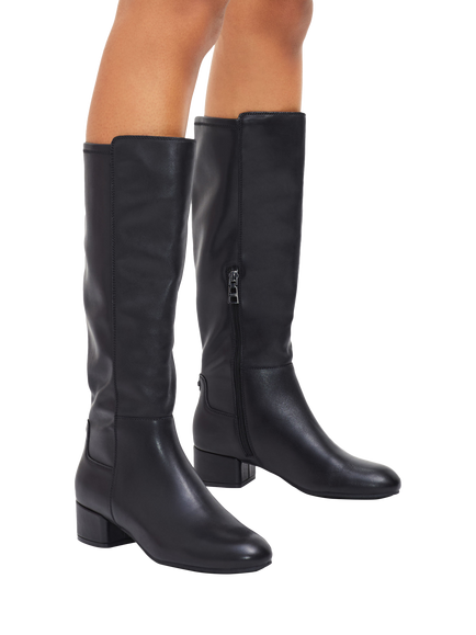 Carvela Gaia Leather Knee High Boots, Black - view 2, Black