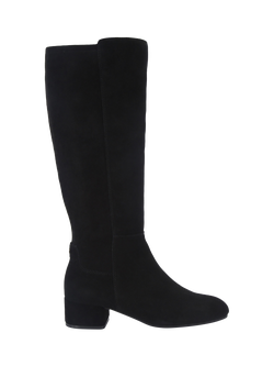 Carvela Gaia Suede Knee High Boots, Black, Black